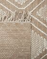 Teppich Baumwolle beige / weiß 140 x 200 cm Kurzflor KACEM_831141