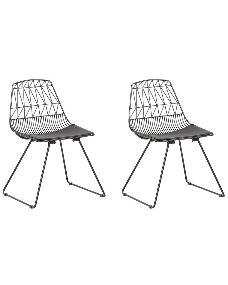 Conjunto de 2 sillas de comedor de metal negro HARLAN_743218