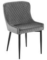 Lot de 2 chaises en velours gris SOLANO_752177