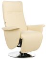 Faux Leather Recliner Chair Cream PRIME_908082