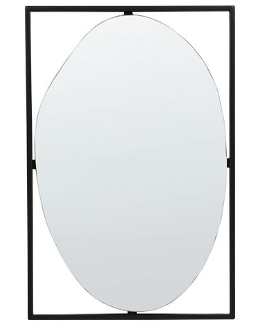 Specchio da parete metallo nero 40 x 60 cm NIBELLE