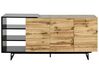 Sideboard heller Holzfarbton / schwarz 3 Schubladen 2 Türen FIORA_828803
