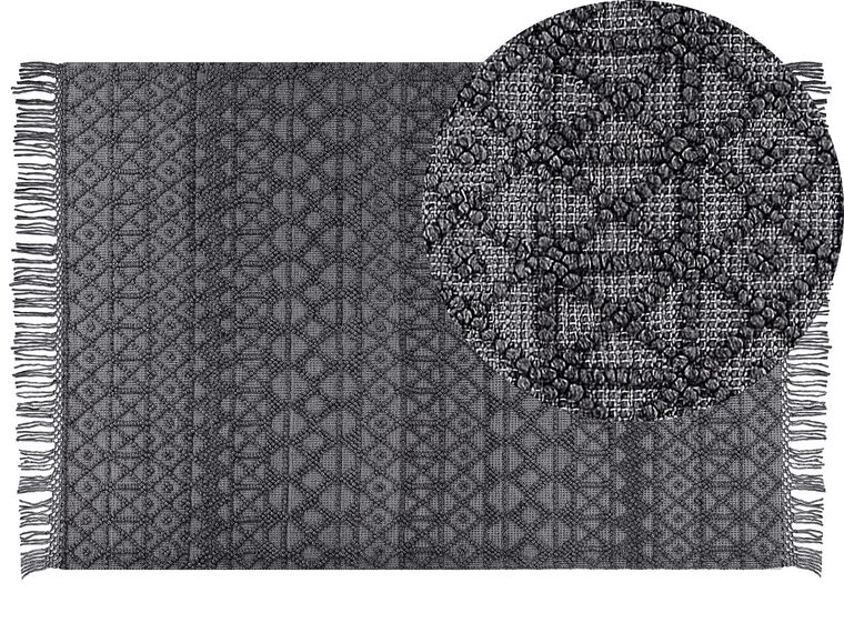 Tapete em lã preto 160 x 230 cm ALUCRA_856213