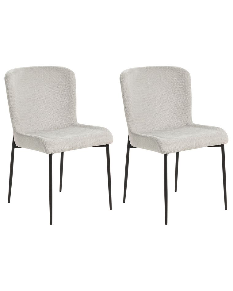 Lot de 2 chaises de salle à manger en tissu gris ADA_867425