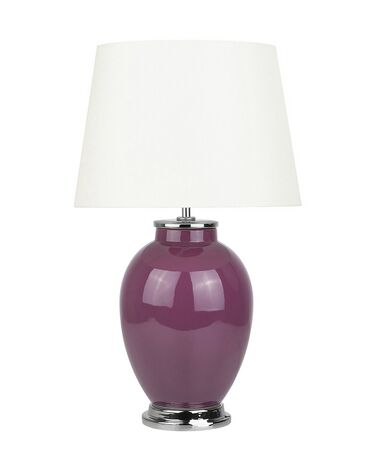 Lámpara de mesa de cerámica violeta/blanco BRENTA