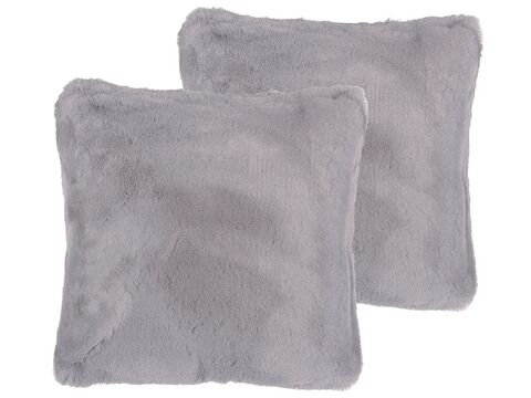 black fluffy cushions