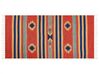 Kelim Teppich Baumwolle mehrfarbig 80 x 150 cm geometrisches Muster Kurzflor HATIS_870117