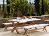 Betonová zahradní jídelní sada s lavicemi pro 6 osob bílá OLBIA_829720