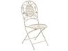 Salon de jardin bistrot table et 4 chaises en acier blanc cassé BIVIO_807857