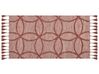 Teppich Baumwolle rot 80 x 150 cm geometrisches Muster Kurzflor KIRSEHIR_848796