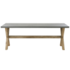 Záhradný betónový stôl 200 x 100 cm sivá/svetlé drevo OLBIA_771279