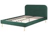 Łóżko welurowe 160 x 200 cm zielone FLAYAT_834110