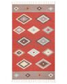 Kelim Teppich Baumwolle mehrfarbig 80 x 150 cm geometrisches Muster Kurzflor LORUT_869047