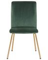 Conjunto de 2 sillas de comedor de terciopelo verde esmeralda/dorado RUBIO_810425
