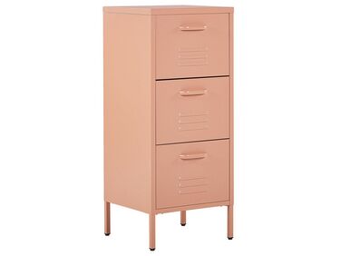 3 Drawer Metal  Storage Cabinet Pink WOSTOK