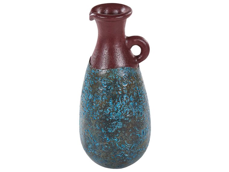 Vase décoratif en terre cuite 40 cm bleu et marron VELIA_850824