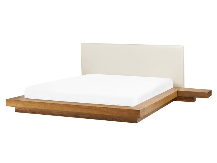 EU King Size Waterbed with Bedside Tables Light Wood ZEN Beliani.co.uk