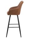 Conjunto de 2 sillas de bar de poliéster marrón dorado/negro DARIEN_724409