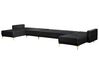 6 Seater U-Shaped Modular Velvet Sofa Black ABERDEEN_857426