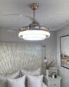 Retractable Blades Ceiling Fan with Light Gold ASHLEY_871882