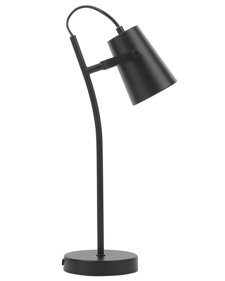 Tischlampe schwarz 39 cm rund FLINT_725830