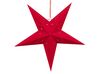 Sada 2 závesných zamatových hviezd s LED 60 cm červená MOTTI_835567