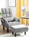 Fabric Recliner Chair with Ottoman Grey OLAND_773991