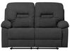 2 Seater Fabric Manual Recliner Sofa Grey BERGEN_911039