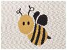 Manta infantil em algodão creme com padrão de abelhas 130 x 170 cm DRAGAN_905387