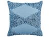 Set of 2 Tufted Cotton Cushions 45 x 45 cm Blue RHOEO_840217