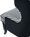 Fabric Armchair Houndstooth Black and White MOLDE_673422