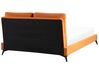 Łóżko welurowe 140 x 200 cm pomarańczowe MELLE_829877
