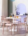 Set of 4 Plastic Dining Chairs Pink GELA_825389