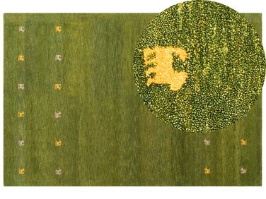 Vlněný koberec gabbeh 200 x 300 cm zelený YALAFI