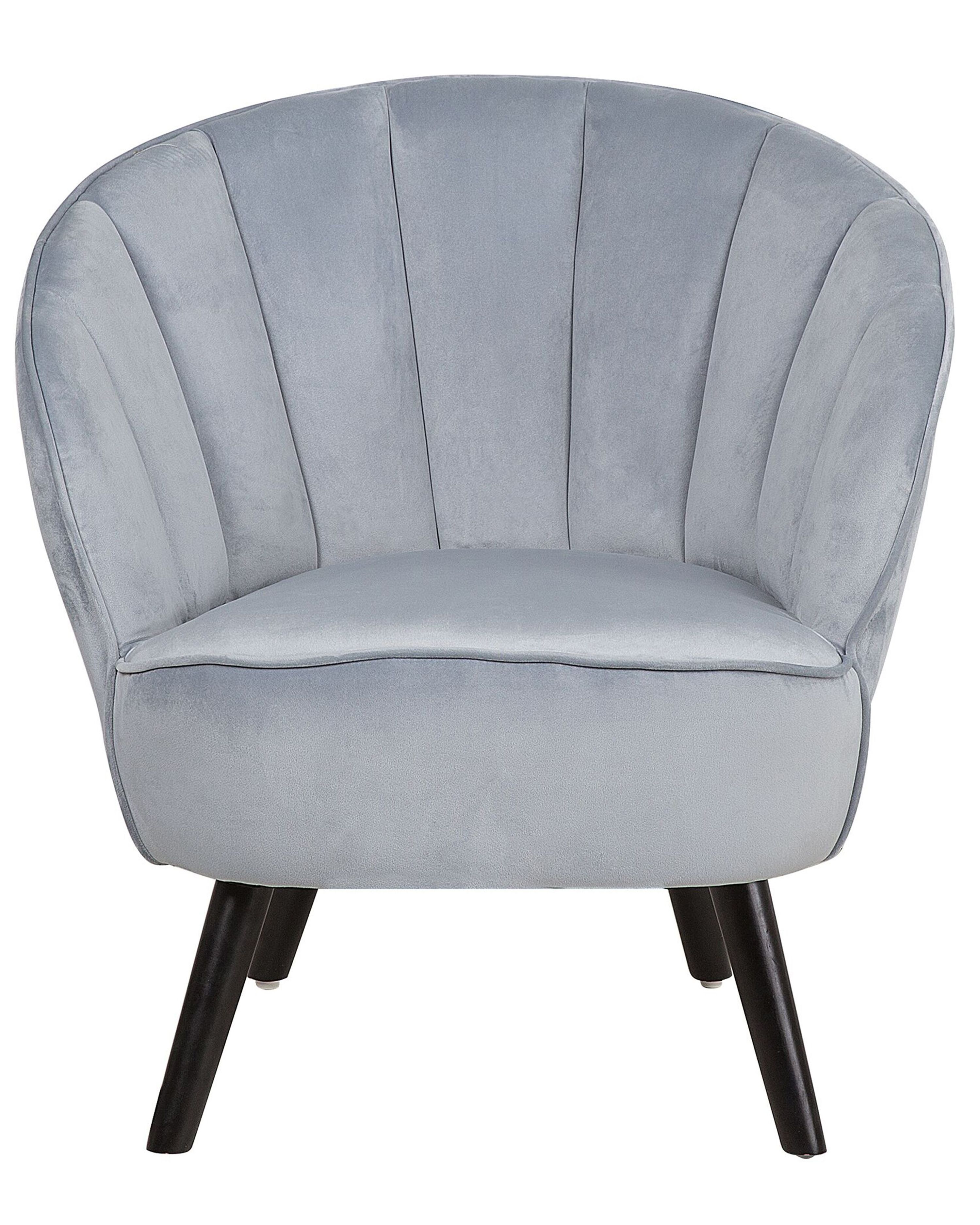 Fotel welurowy szary DALA