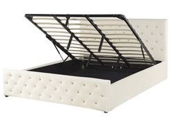 Parisänky sametti säilytystila vaalea beige 180 x 200 cm AMIENS Parisänky sametti säilytystila vaalea beige 180 x 200 cm AMIENS