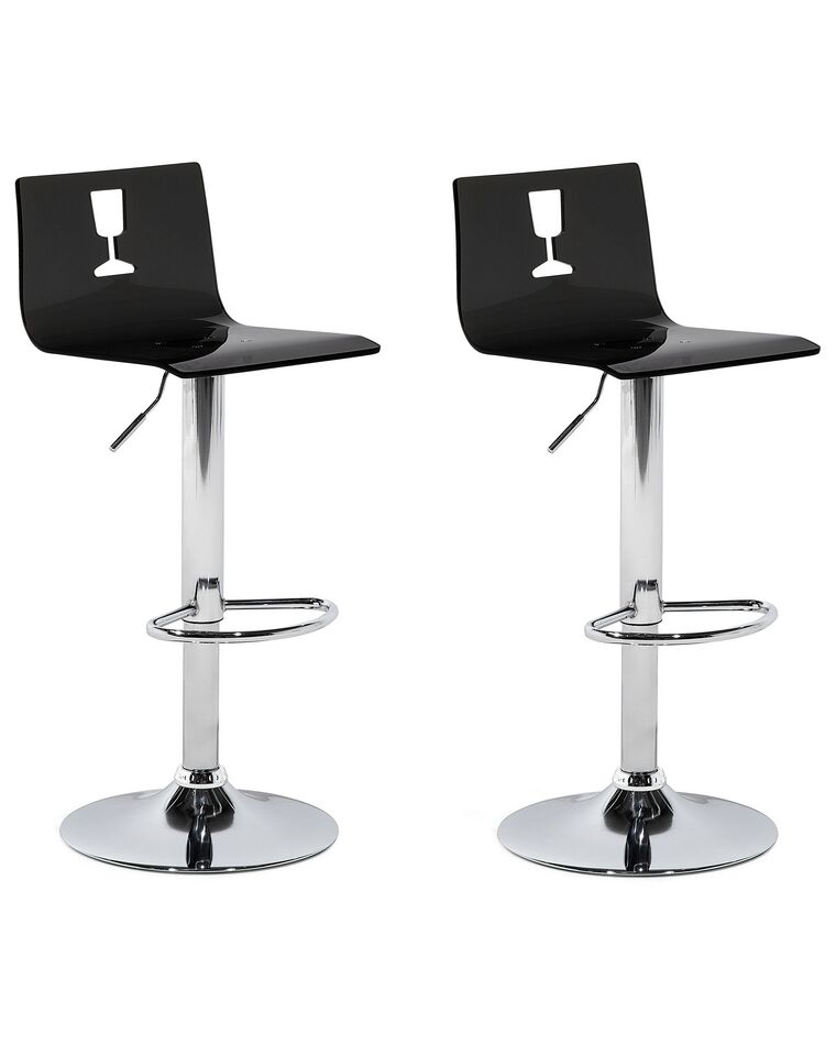Set de 2 chaises de bar transparentes noires BUSAN_711579