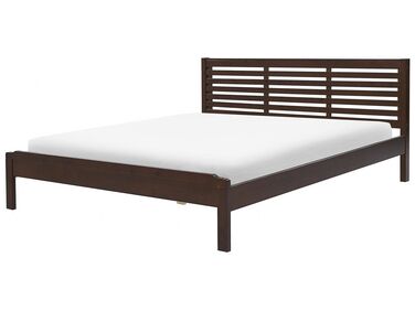 Łóżko drewniane 180 x 200 cm ciemne CARNAC