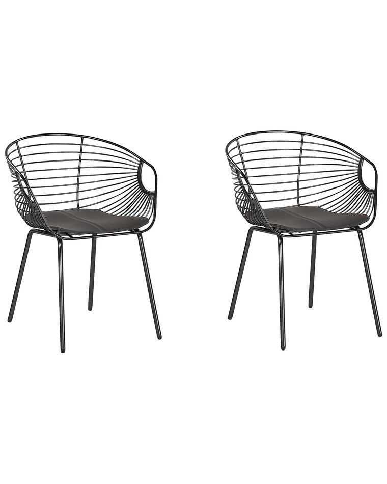 Conjunto de 2 cadeiras em metal preto HOBACK_775493