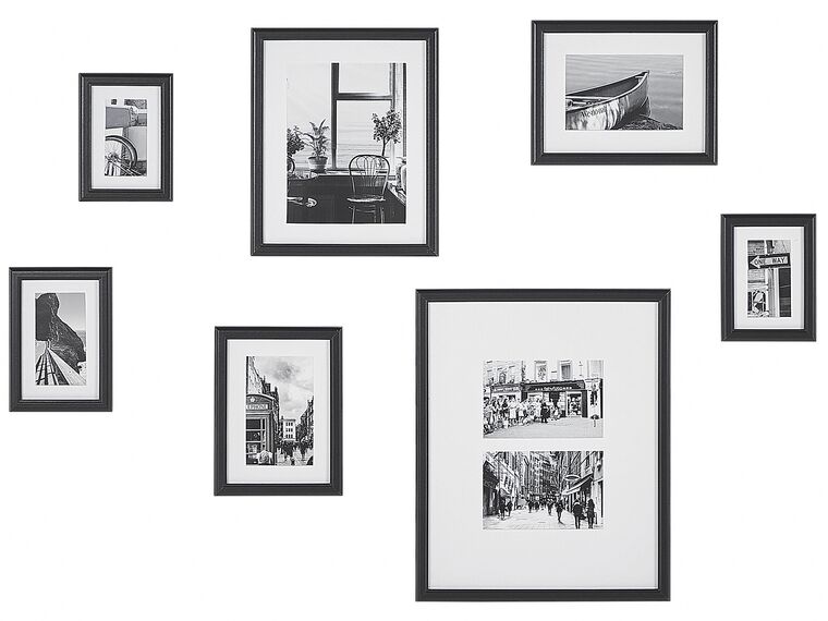 Wall Gallery of Landscapes 7 Frames Black ZINARE_819614