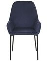 Conjunto de 2 cadeiras de jantar em bombazine azul LOVERNA_780020