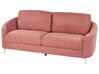 Sofá de 3 lugares em tecido rosa TROSA_851843
