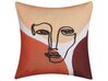 Set of 2 Embroidered Cushions Face Motif 45 x 45 cm Multicolour RUDBEKIA_801561