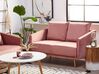 2-Sitzer Sofa Samtstoff rosa mit goldenen Beinen MAURA_789380