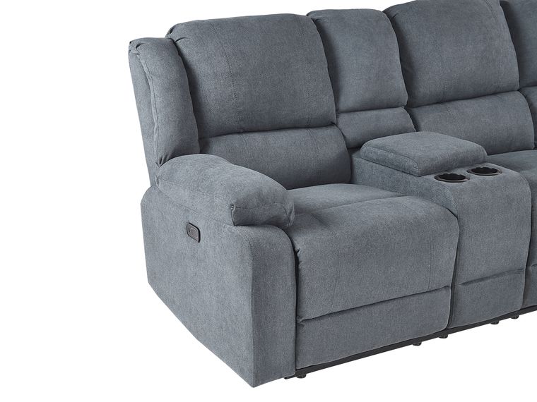 Corner Fabric Electric Recliner Sofa with USB Port Grey ROKKE Beliani