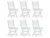 Sitzkissen für Stuhl TOLVE 6er Set mintgrün / weiss geometrisches Muster 31 x 39 x 5 cm_849026