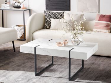 Stuebord i hvit/svart med marmoreffekt MERCED