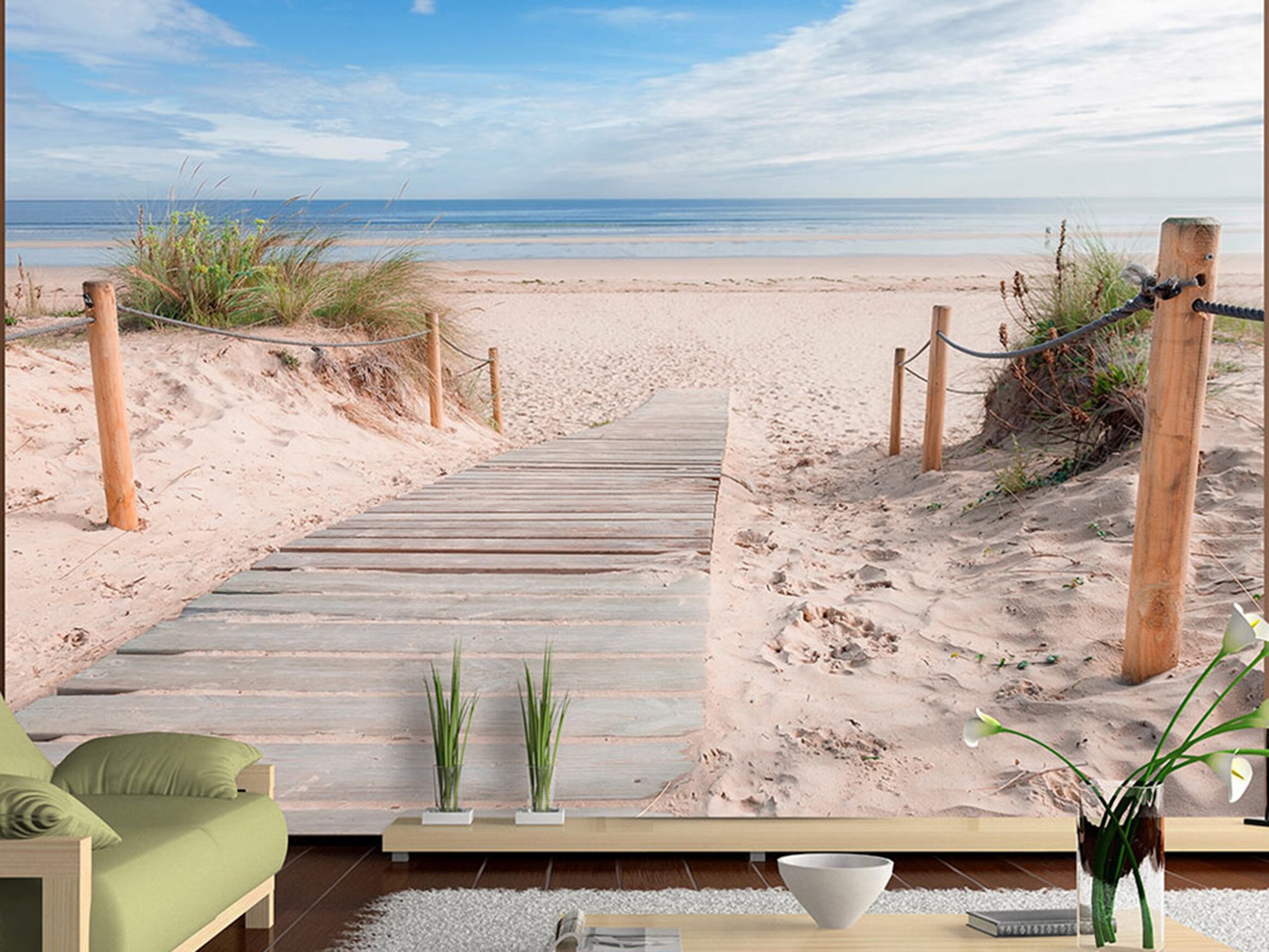 Fototapete 3d Optik 200 X 140 Cm Am Strand Beliani De