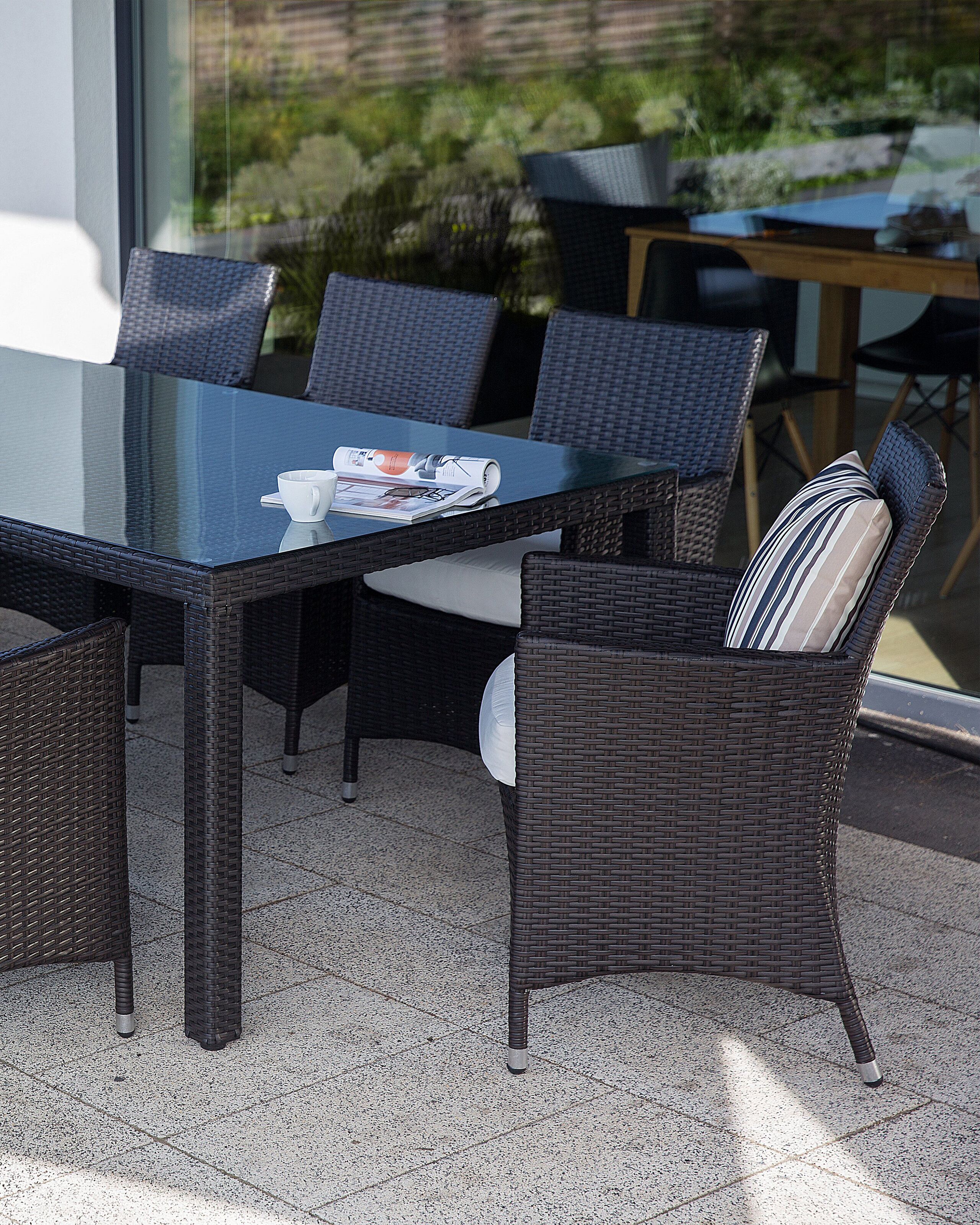 Conjunto de 2 cadeiras de jardim de rattan sintético castanho escuro ITALY
