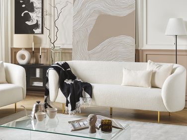 3-місний диван з букле білий LOEN 3-місний диван з букле білий LOEN